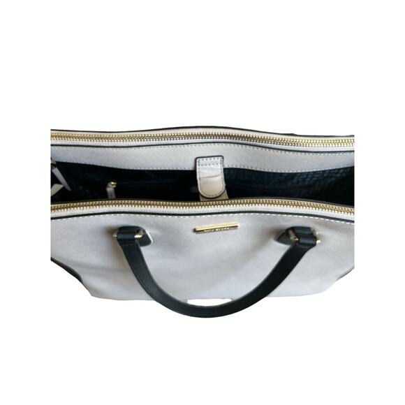 Kate Spade Leighann Laurel Way Leather Satchel Neutral Blush/Black Handbag Large - Picture 8 of 13